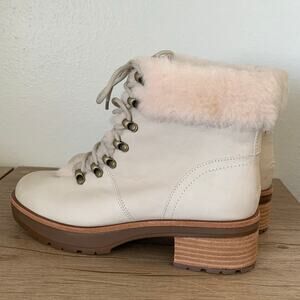 NWOB Kork-Ease Winslet Bootie Cream sz 7.5 US Leather Shearling Winter Lug Sole